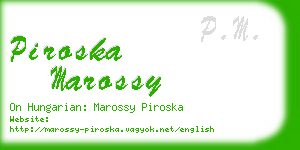 piroska marossy business card